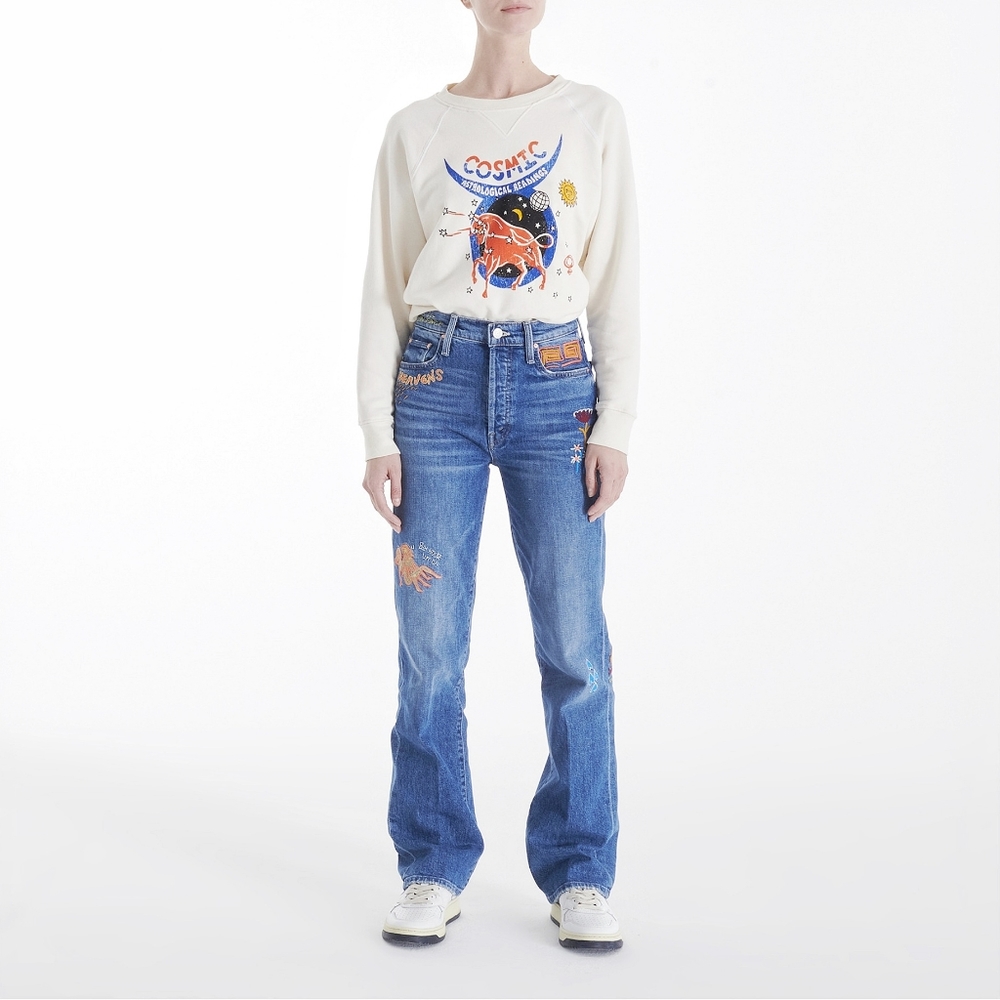 Mother Superior The Rambler Sneak Embroidered Patchwork Straight Leg Den…
